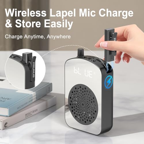 PRUNUS A10 Voice Amplifier Wireless with Lavalier Microphone - color: Black