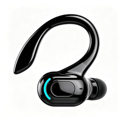 Wireless Headset Business Headphones,Waterproof Hanging Single Ear Earbuds,Mono Wireless Headset Noise Cancelling Sports Wireless Earpiece with Mic for Smart Phones (Black) - color: Black