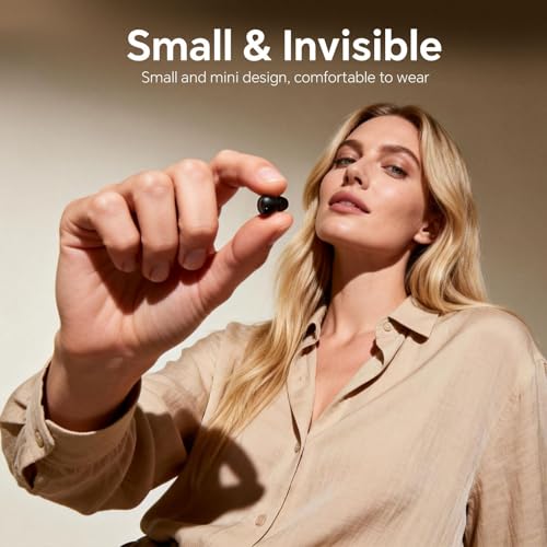 Ear Buds Invisible Small Mini Sleep Earbuds Headphones Wireless Bluetooth | Comfortable Tiny Sleeping Smallest Low Profile Micro Discreet Hidden Kids Earbuds Ear Buds for Small Ear Canals Work - color: Black