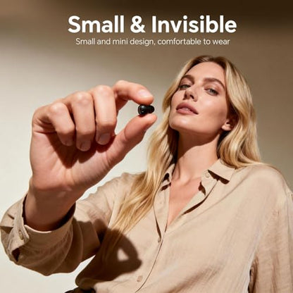 Ear Buds Invisible Small Mini Sleep Earbuds Headphones Wireless Bluetooth | Comfortable Tiny Sleeping Smallest Low Profile Micro Discreet Hidden Kids Earbuds Ear Buds for Small Ear Canals Work - color: Black