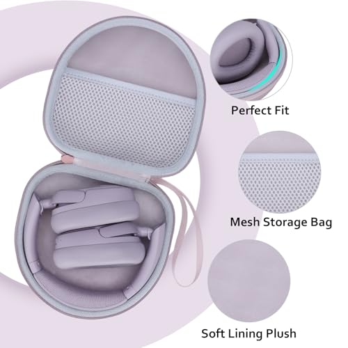 Headphone Case for JLab/Beats/TOZO/BERIBES/Picun Etc Headphones, Mauve | for JLab JBuds Lux ANC/Go Lux ANC, Beats Studio Pro/Solo 4 3,TOZO HT3,KVIDIO Etc Headphone, Hard Shell Case for Travel Home - color: Mauve