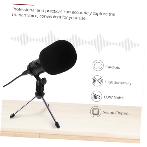 Kisangel USB Condenser Microphone Set for Streaming and Gaming Cardioid Polar Pattern Laptop Compatible Mute Button and Headphone Jack for Video Calls and Podcasts Style