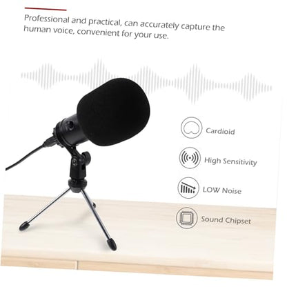 Kisangel USB Condenser Microphone Set for Streaming and Gaming Cardioid Polar Pattern Laptop Compatible Mute Button and Headphone Jack for Video Calls and Podcasts Style