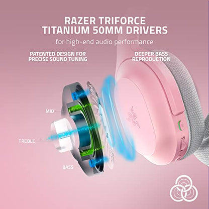 Razer Barracuda Wireless Gaming & Mobile Headset, 2.4GHz + Bluetooth, Pink - color: Pink, size: Standard, style: Barracuda
