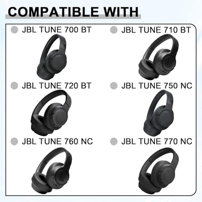 Replacement Ear Pads for JBL Tune 700(700BT)/710(710BT)/720(720BT)/750(750BT,750BTNC)/760(760NC)/770(770NC) Headphones, Headset Ear Cushions, Headset Earpads, Ear Cups Cover-Black - color: Black
