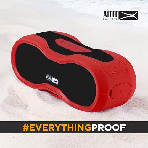 Altec Lansing - Portable Bluetooth Speaker, Waterproof IP67 - color: Red/White, size: Medium