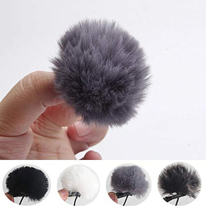 Lapel Mic Windscreen, Portable Audio Furry Wind Muff Outdoor Microphones Comfortable Soft Lavalier(Grey) - color: Grey