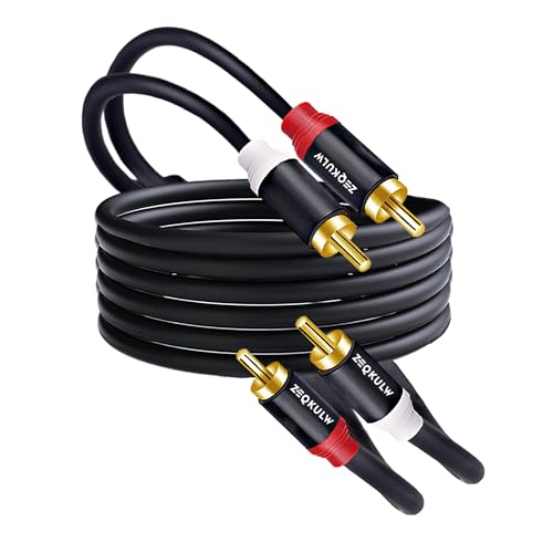 2RCA Audio Video Cable 3.3 ft 2RCA Male to 2RCA Male Stereo Audio RCA Cables Dual Shielded Gold-Plated 2 RCA Stereo Cable for car Audio Cord, Hi-Fi Systems or Home Theater - size: 3.3FT