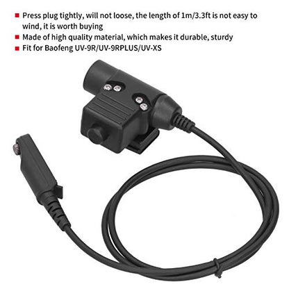 U94 PTT Cable Plug Headset Adapter Compatible for Baofeng UV 9R/UV 9RPLUS/UV XS Walkie Talkie, 3.3ft