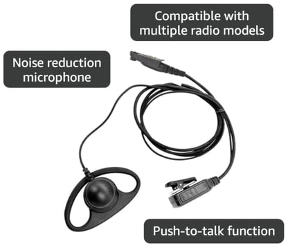 WODASEN Walkie Talkie Earpiece with Mic C-Swivel D-Ring G-Shaped Hook Two Way Radio Headset for Ailunce HD1 HD2 HA1G GP328plus EX500 RT47 RT47V RT48 RT29 NR30 RB23 Radios (G-Shape) - style: G-shape