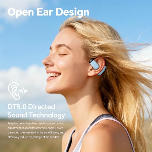 Single Bluetooth One Ear Earbud Open Ear Bud Air Conduction Earbud Earless Out of Ear Headphones Bluetooth Wireless Earpiece with Earhook OWS Open Ear Bud Wireless Ear Hanging Bluetooth Headset - color: White