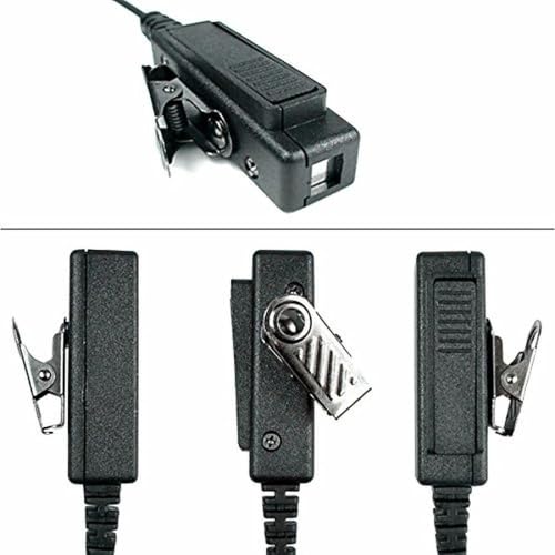 10 PCS CLS1110 Acoustic Tube Surveillance Earpiece/Headset with PTT and Mic for Motorola Walkie Talkie RDM2070d CP200 CP200d CLS1410 CLS1413 CLS1450 Radio - color: Black - 10 Pack