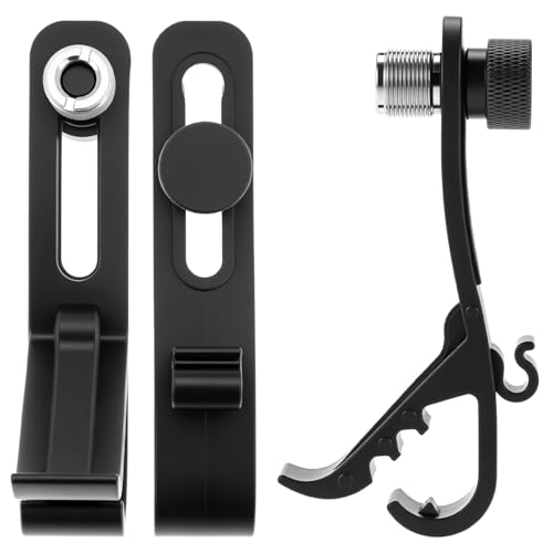 QWORK Shockproof Drum Microphone Clips, 4pcs Adjustable Mic Securing Clamp Mounts for Studio Drum Recording