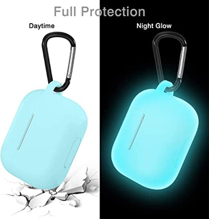 Lerobo for AirPod Pro Case, Silicone Cover with Keychain, Nightglow Blue | Glow-in-the-Dark, Scratch & Dust Resistant, Wireless Charging, Compatible with Apple AirPods Pro 2/1 Case Cover for Women Men - color: Nightglow Blue
