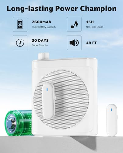 Tearstone Voice Amplifier for Teachers with Bluetooth, Dual Magnetic Mics | Portable Rechargeable Speaker with Clip-On Lapel Microphones for Classroom, Tour Guide, Public Speaking, Training (White) - color: WHITE-M29-US