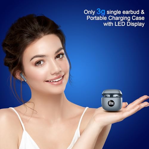 Wireless Earbuds, Bluetooth 5.4 Ear Buds, LED Power Display, 6D Bass Stereo | 4 ENC Noise Cancelling Mic, HiFi Stereo, In-Ear Headphones, 40H Playback Mini Case, IP7 Waterproof Sports, for Android iOS - color: Dark Gray