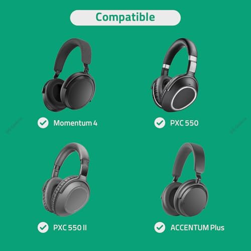 GEEKRIA Audio Cable Compatible with Sennheiser Momentum 4, PXC 550, PXC 550 II, ACCENTUM Plus Headphones Cable, 2.5mm to 3.5mm Replacement Stereo Cord (5.6 ft/1.7 m)