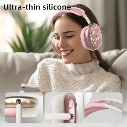 Cute Pink Starfish Clear Case for Airpods Max Headphones Kawaii Sea Print Soft TPU Ear Cups Cover Anti-Scratch Silicone Ear Pad Protective Case Girls Headband Cover for Apple Airpods Max - color: Starfish shell 08