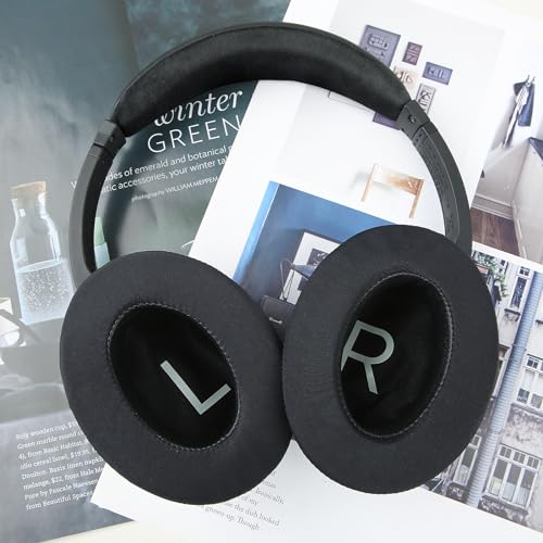 Ear Cushions for Bose QuietComfort 45 QC45 QC35 ii QC35 Ear Pads Headphones Gel Earpads Replacement with Upgraded Memory Foam, Cooling Silicone Gel and Milk Silk Fabric - color: QC45 Black, style: Milk Silk Fabric+Silicone Gel