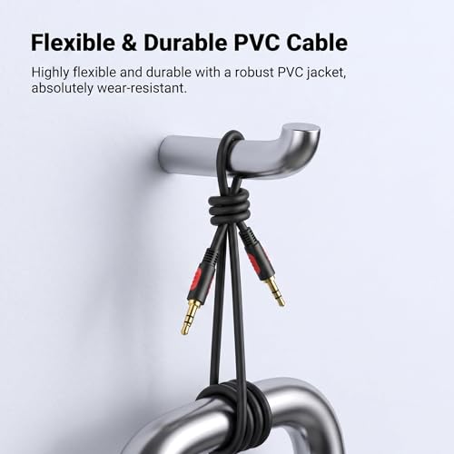 3.5mm Male to Male Audio Aux Cable 10ft, AUX Cable for Beats Headphones, iPods, iPhones, iPads, Home/Car Stereos and More - size: 10Ft