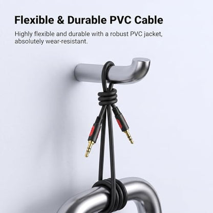 3.5mm Male to Male Audio Aux Cable 10ft, AUX Cable for Beats Headphones, iPods, iPhones, iPads, Home/Car Stereos and More - size: 10Ft