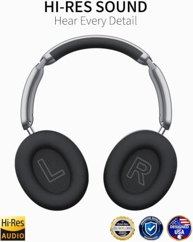 Wentronic Y04 Bluetooth Headphones Active Noise Cancelling Wireless Over Ear Headphones Foldable High Sound Quality Headphones with Soft Ear Cushion for Travel - Grey - color: Grey