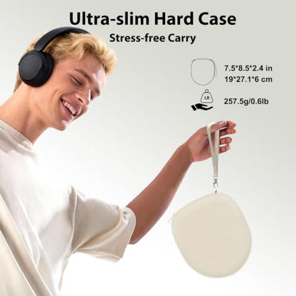 Headphone Headset Case Compatible with Soundcore by Anker Q20i/JLab/TALIX H30/JBL Tune 510BT 720BT 520BT 770NC/Sony WH-CH520 WH-CH720N/BERIBES/KVIDIO Wireless On-Ear Headphones,Cream - color: Light Khaki