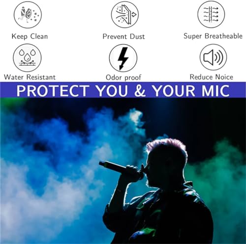 Disposable Microphone Cover 100 Pieces, Non-Woven, Clean Odor Free Filter, Portable Karaoke Microphone Protective Cap