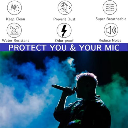 Disposable Microphone Cover 100 Pieces, Non-Woven, Clean Odor Free Filter, Portable Karaoke Microphone Protective Cap