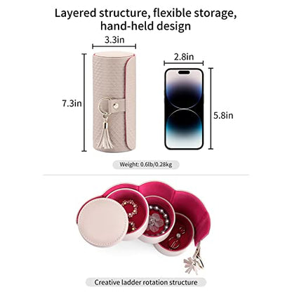 VLANDO Viaggio Mothers Day Gifts Her - Small Jewelry Case Box - Travel Essential Accessories for Women, Travelers, Couples, Mom, Friends, Bridesmaid | Stepped Sections Compartments Keep Jewelry Visible, Soft Lining Protect Pieces, Snap Closure, Travel Gif