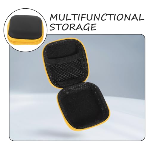 Alipis Portable Eva Earbuds Carrying Case and Electronics Organizer for Travel, Yellow Cord and Charger Storage Pouch with Zipper Closure