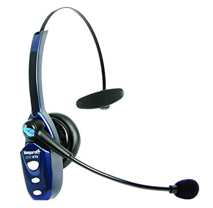 BlueParrott B250-XTS Mono Bluetooth Wireless Headphones 91% Noise Canceling Over Head Trucker Headset with Mic, Lightweight Design with Adjustable Headband, 20 hrs. Talk Time, Blue (Renewed)
