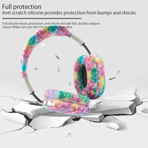 4 in 1 Silicone Case Cover Compatible with Apple Airpods Max 2/1 Headphones(2026/2024/2020), Printed Ear Pad Case Cover Ear Cups Cover and Headband Cover Headband Pad Accessories (Starry Sky Pink) - color: Starry Sky Pink