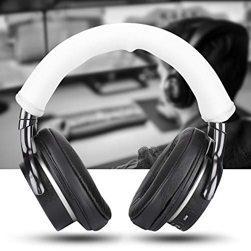 Semme Replacement Headset Earphone Cushion Headband Pad Cover for Iron M50 Soft Protein Skin Zippered Design for Noise Reduction Slip Comfort (White) - color: White