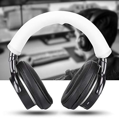 Semme Replacement Headset Earphone Cushion Headband Pad Cover for Iron M50 Soft Protein Skin Zippered Design for Noise Reduction Slip Comfort (White) - color: White