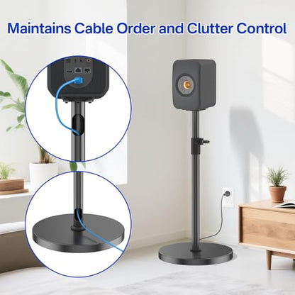 Adjustable Height Speaker Stands Pair for KEF LSX II Speaker Stand with Cable Management - Heavy Duty Surround Sound Speaker Stand for KEF LSX II Floor Stand Hold Up to 30LBS to Immersive Sound