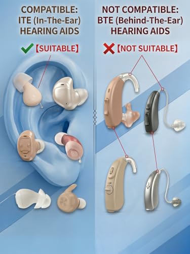 Hearing Aids Domes 4 Pairs Replacement ITE Hearing Amplifiers Memory Foam Earplugs Soft Noise-Reducing Ear Cushions for Improved Comfort Universal Replacement Earplug Tips (G)