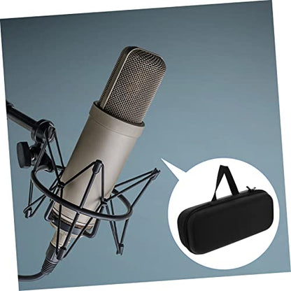 Portable Microphone Storage Case for Karaoke Accessories, Black EVA Bag