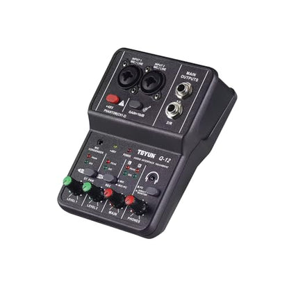 USB Audio Interface for PC,Interface for Recording Music Computer Recording Audio Interface XLR with 3.55m Microphone Jack, USB Sound Card for Recording Studio, Ultra-low Latency Plug&Play, Q-12