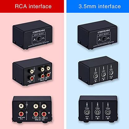 Audio Switcher 3.5mm 2 in 1 Out/1 in 2 Out A/B Switch Stereo Audio Splitter Box with No Distortion 3.5mm Jack for Switching Between Computer Speakers and Headphones - size: 3.5mm jack