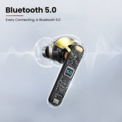 Tecno Wireless Earbuds Bluetooth Gaming Headphones with Microphone, in Ear Bluetooth Gaming Earbuds Noise Cancelling with Mic, 50ms Ultra-Low Latency Bluetooth Earbuds Gaming, G01 White