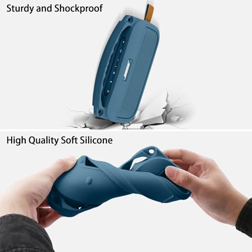 Silicone Cover for Bose SoundLink Flex Portable Speaker 2nd Gen | Scratch-resistant, Unhindered Sound, Silicone Construction, Portable Carrying Silicone Cover, Twilight Blue Silicone Cover - color: Twilight Blue Cover