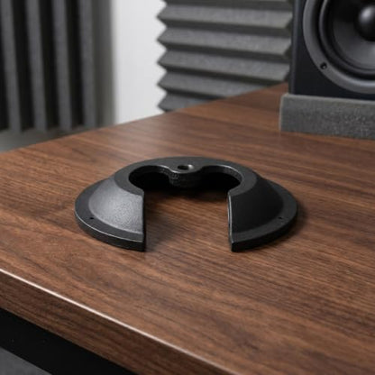 Mic Stand Base: 9.65 Inch Heavy Duty Metal Table Desktop Mic Mount - Cow Horn Shape Microphone Desk/Floor Stand Base for Home Studio Recording - size: 24.50X24.50X3.00CM