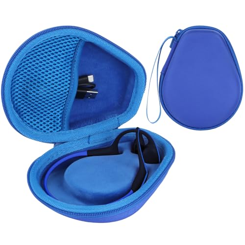 Case for SHOKZ OpenRun Pro2/Mini/1/OpenMove/OpenSwim Headphones | Open-Ear Bone Conduction Sport Headphones Accessories, For Standard and Mini, Travel Friendly - color: Blue Case