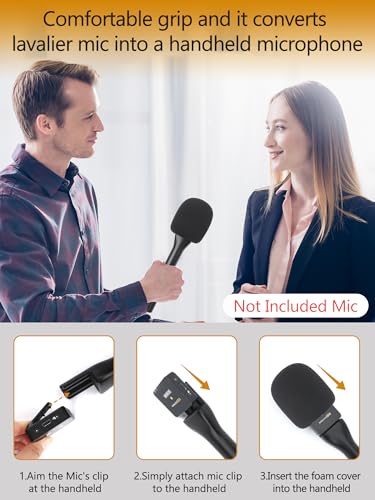 YOUSHARES Interview Microphone Handheld Adaptor for Rode Wireless Go II/Wireless PRO/Wireless ME/DJI Mic/DJI Mic 2 - color: Style_E
