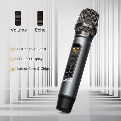 W-KING Portable Bluetooth Speaker with Wireless Microphone, Loud Karaoke - style: D10MIC