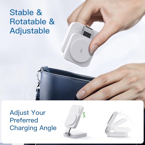 2026 Traveling Wireless Mag-Safe Fast Magnetic 3 in 1 Charging Station | with iPhone 17 16 15 14 13 12 Pro Max Plus,Apple Watch Series & Air pods 4 3 2 Pro-Gifts for Wife & Husband(White) - color: White