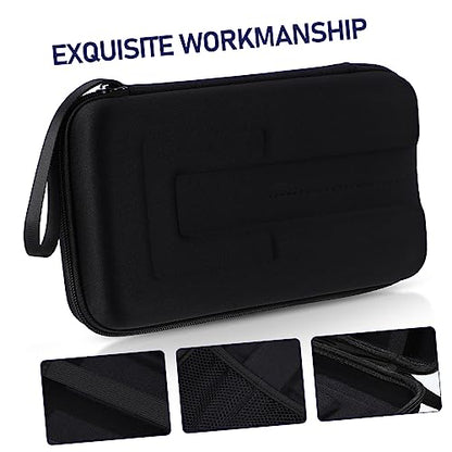 Toddmomy Portable Hard Shell Microphone Storage Case with Two Internal Slots Padded Dividers and Receiver Compartment Protective Mic Carrying Bag for Travel and Accessories Organization