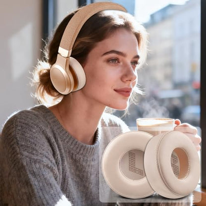 SOULWIT Replacement Earpads for JBL Live 670NC On-Ear Headphones(Do Not Fit Tune 670NC), Ear Pads Cushions with Soft Protein Leather and High-Density Noise Isolation Foam - Sandstone - color: Sandstone