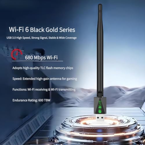 Network Adapter, Wireless Network Card, AX900 Bluetooth & Wi-Fi 2-in-1 Wi-Fi 6 Dual-Band USB Gigabit 5G Transmitter and Receiver Supporting Wi-Fi 6(AX 300Mbps) - color: AX 300Mbps